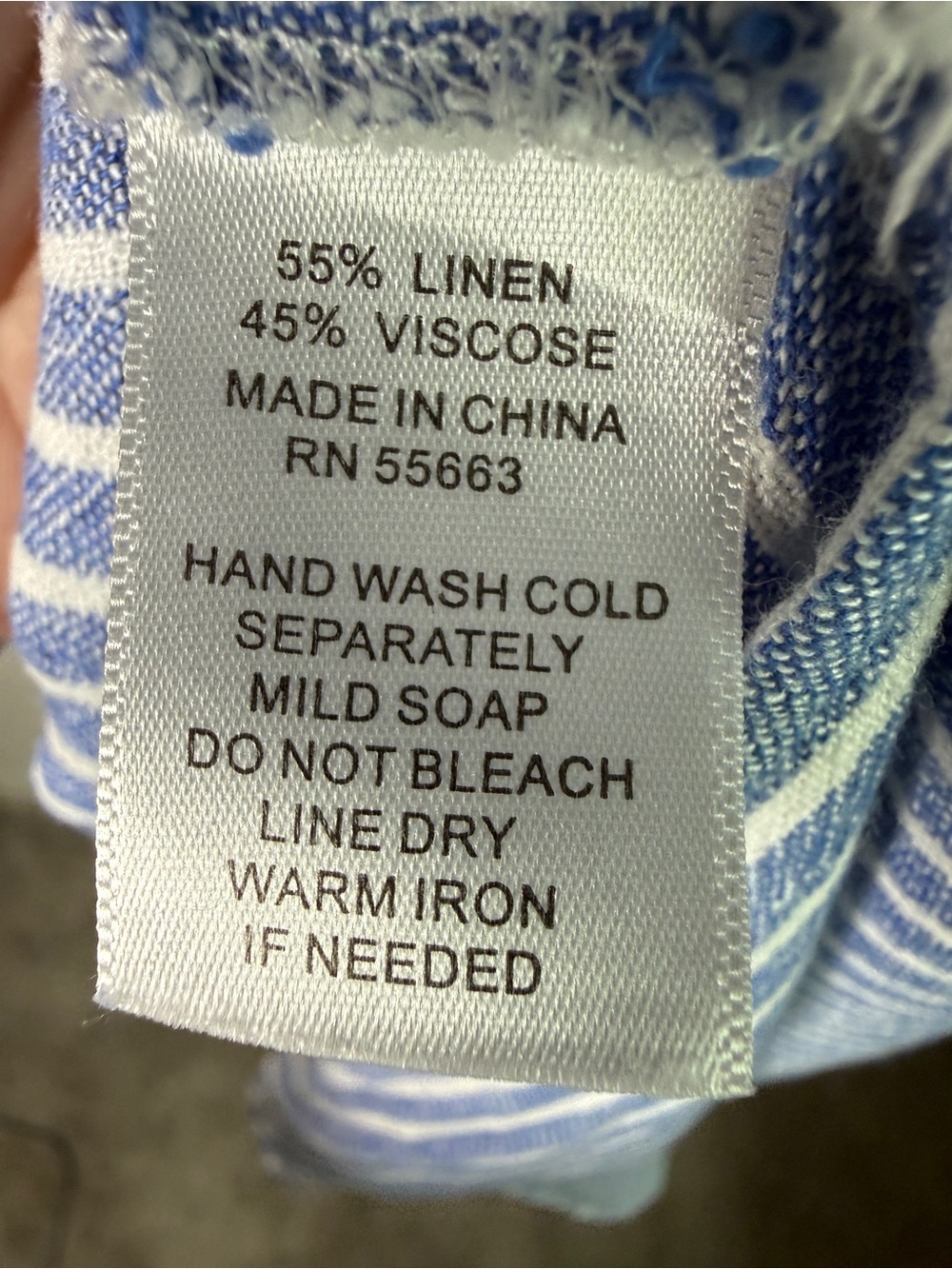 Calypso St. Barth Blue White Stripe Linen  Button-Front Midi Shirtdress Pocket S - Picture 6 of 6